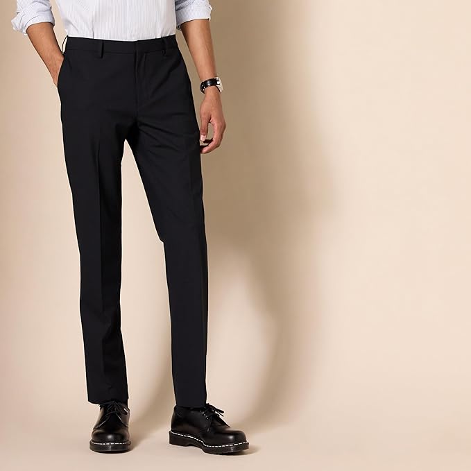 Pantalon Habillé en Tissu Noir J