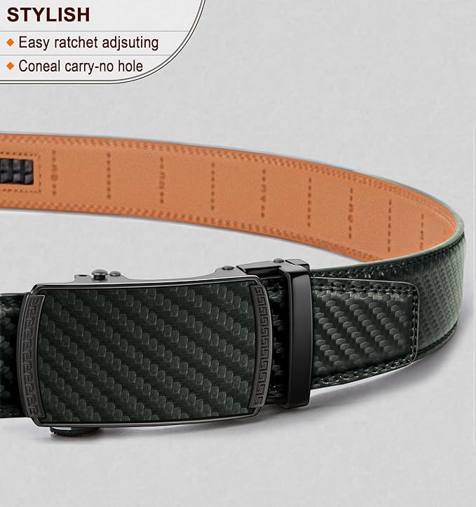 Ceinture Automatique en Cuir Vert Foncé2947 D