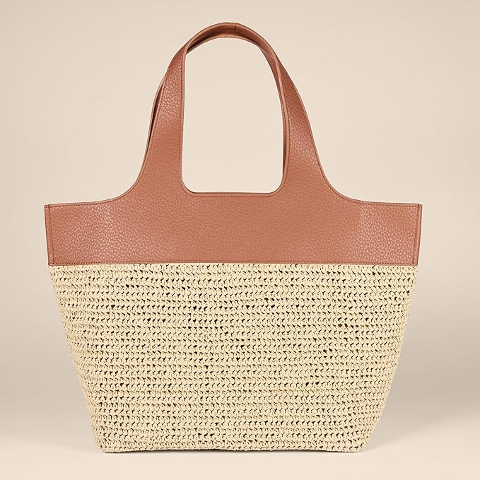 Sac Cabas Oversize Raphia Marron B