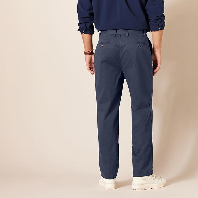Pantalon Chino Infroissable Bleu Marine E