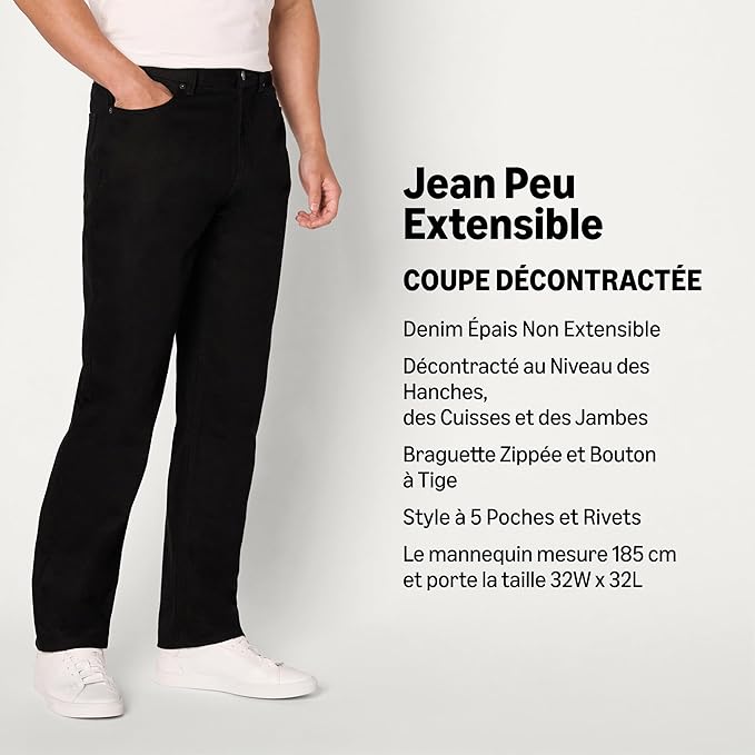 Jean Coupe Décontractée Noir D