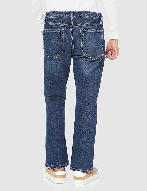 Jean bootcut à coupe Droite Délavé Moyen H