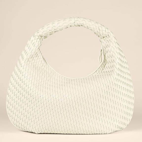 Sac à Bandoulière Tissé Blanc Cassé F