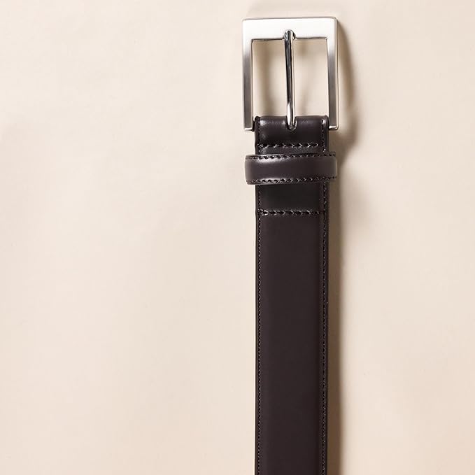 Ceinture en Cuir Style Classique Brun Foncé B