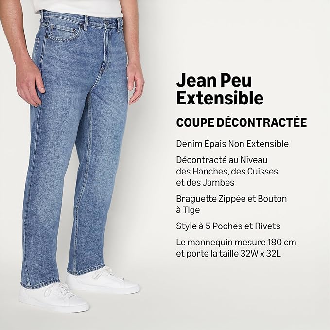 Jean Coupe Décontractée Bleu Moyen Vintage D