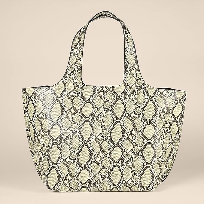 Sac Cabas Oversize Fausse Peau de Serpent Grise B