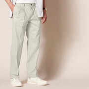 Pantalon Plissé Infroissable Gris Pierre A