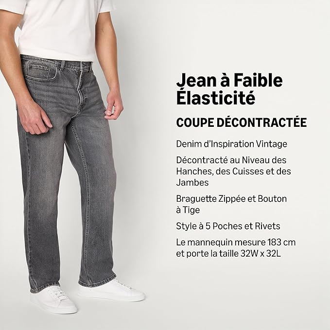 Jean Coupe Décontractée 8 Gris Délavé D