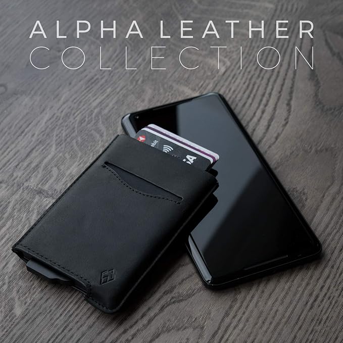 Portefeuille Homme Minimaliste Édition Cuir Noir I