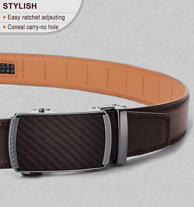 Ceinture Automatique en Cuir Marron Profond2494 D