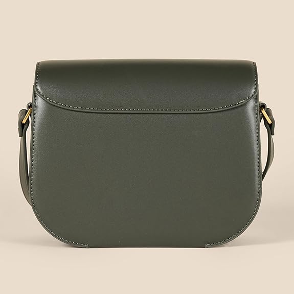 Sac Bandoulière en Raphia Vert Olive Foncé D