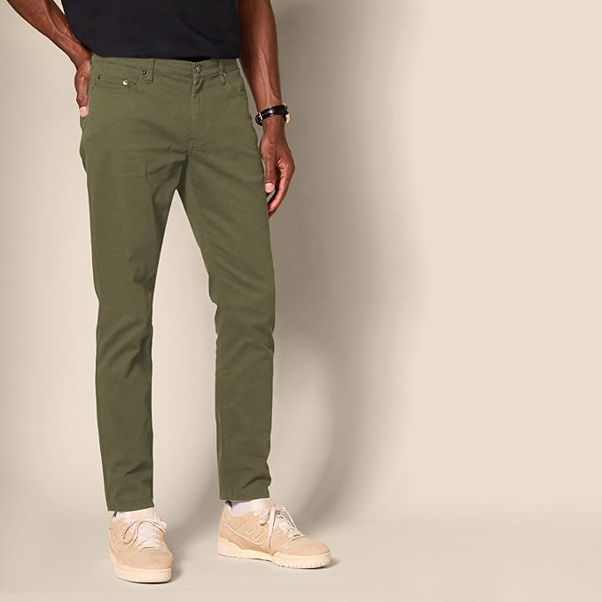 Pantalon Sergé Stretch Vert Olive G