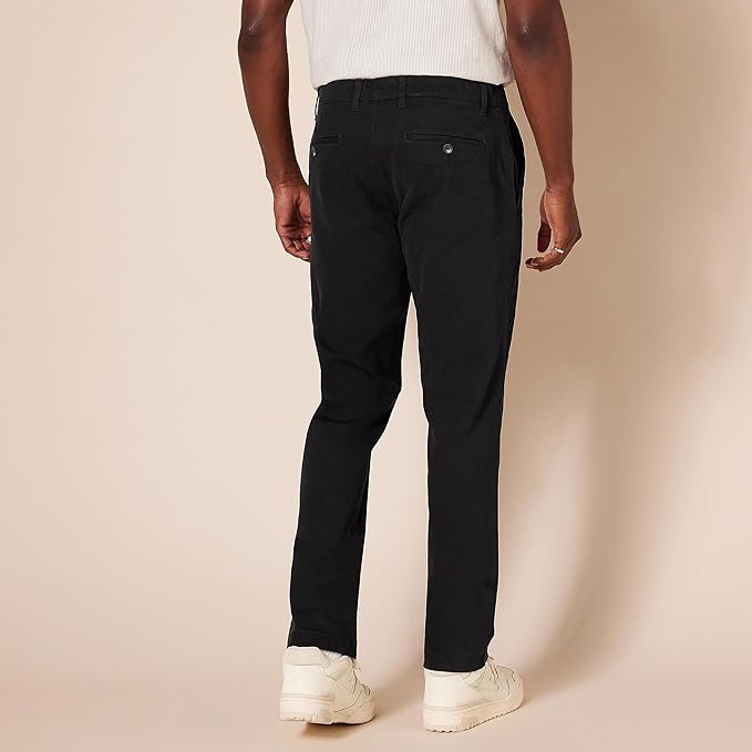Pantalon Chino Extensible Style décontracté Noir B