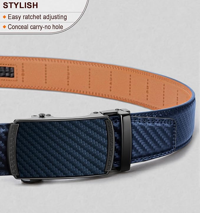 Ceinture Automatique en Cuir Bleu Marin2944 D