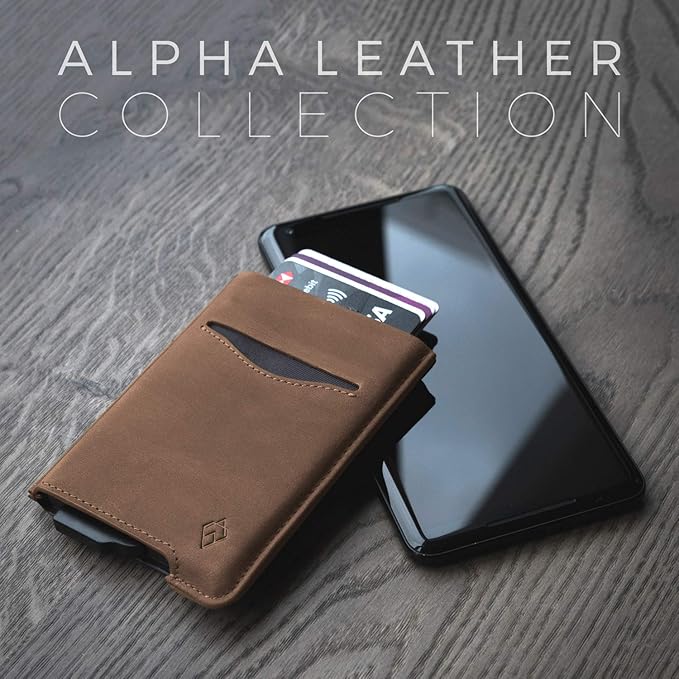 Portefeuille Homme Minimaliste Édition Cuir Brun Clair I