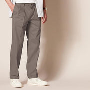 Pantalon Plissé Infroissable Brun Foncé A