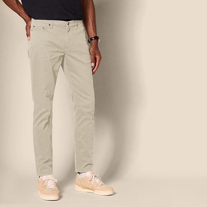 Pantalon Sergé Stretch Brun Kaki G