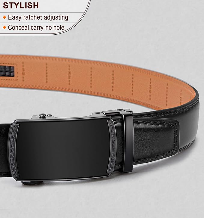 Ceinture Automatique en Cuir Noir2540 D