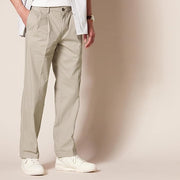 Pantalon Plissé Infroissable Kaki Beige A