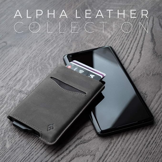 Portefeuille Homme Minimaliste Édition Cuir Gris Ardoise I