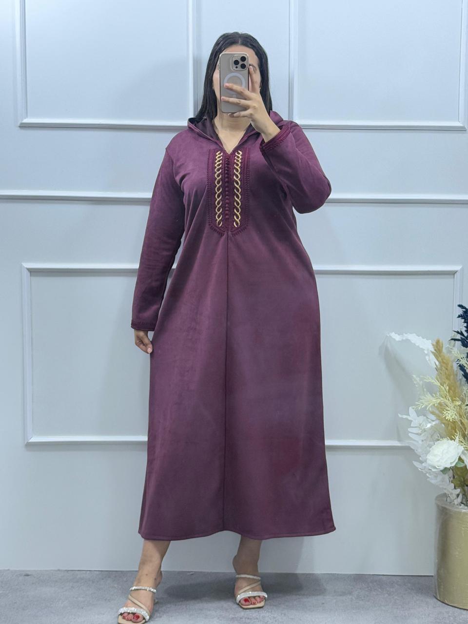Jellaba de couleur Aubergine