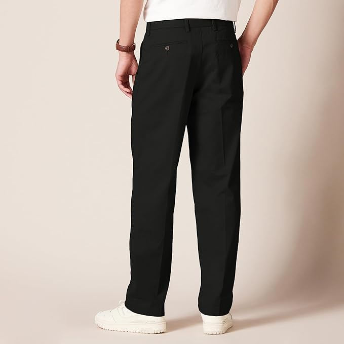 Pantalon Plissé Infroissable Noir A