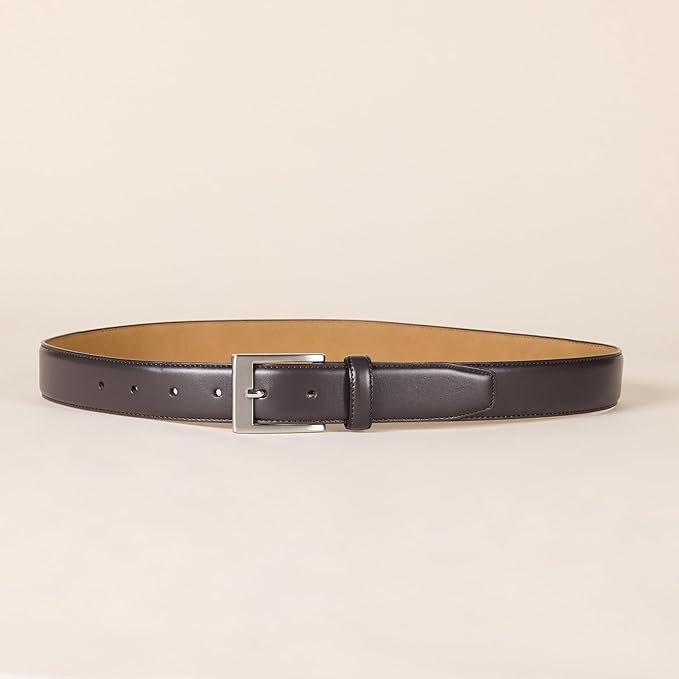 Ceinture en Cuir Style Classique Brun Foncé B