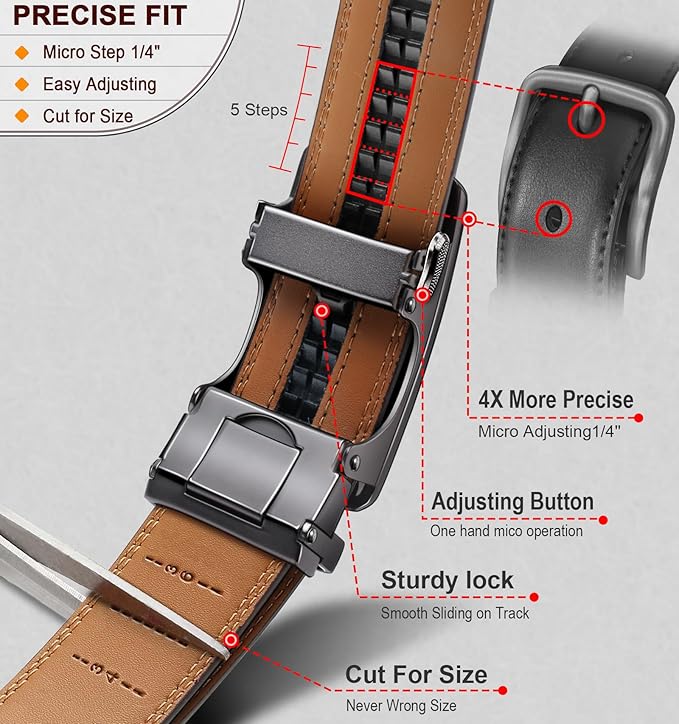 Ceinture Automatique en Cuir Fauve2541 D