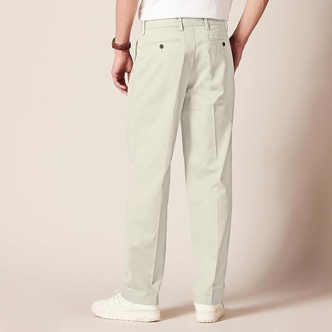 Pantalon Plissé Infroissable Gris Pierre A