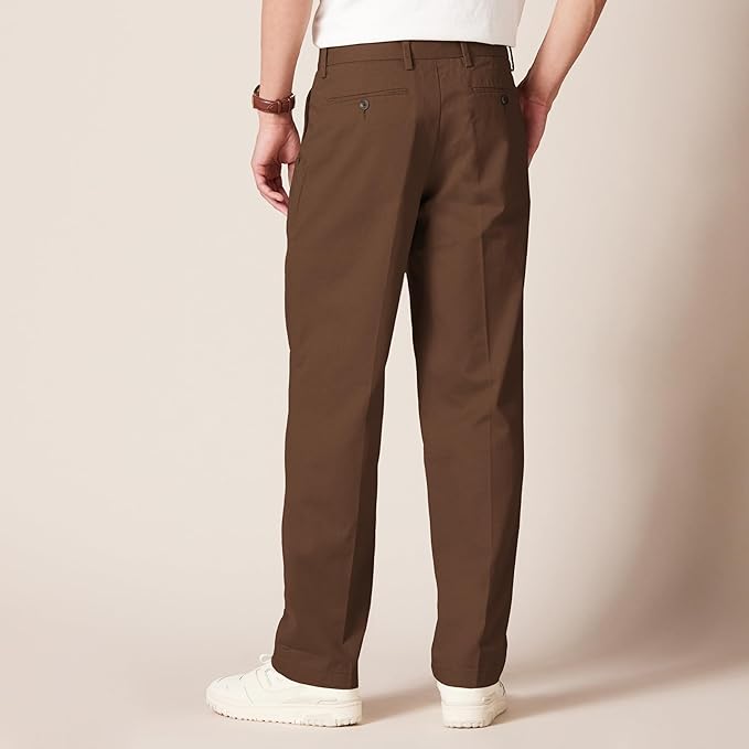 Pantalon Plissé Infroissable Brun A