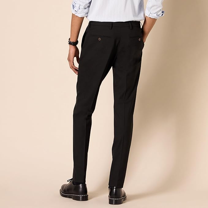 Pantalon Habillé en Tissu Noir J