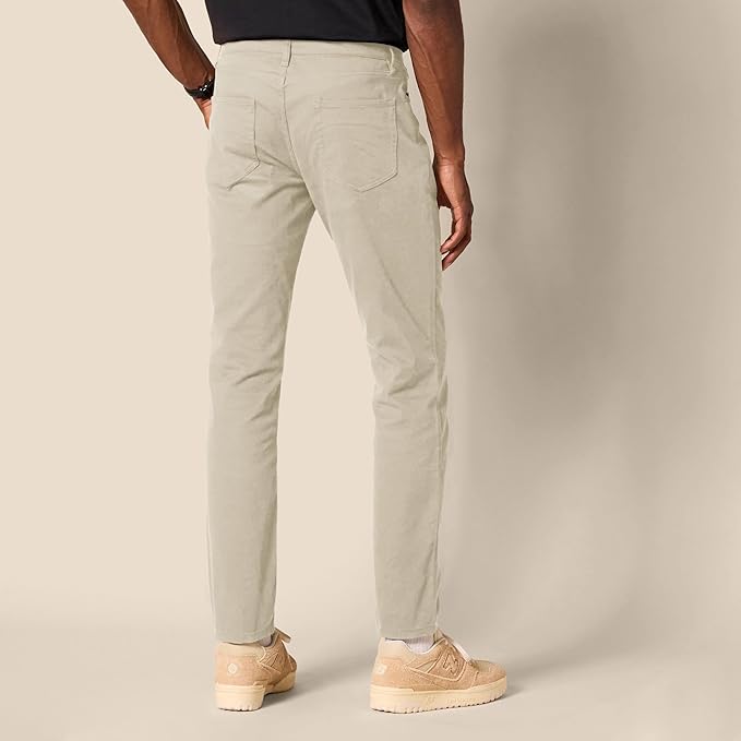 Pantalon Sergé Stretch Brun Kaki G