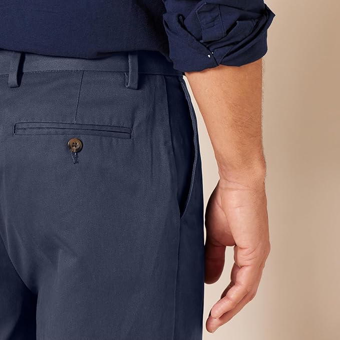 Pantalon Chino Infroissable Bleu Marine E
