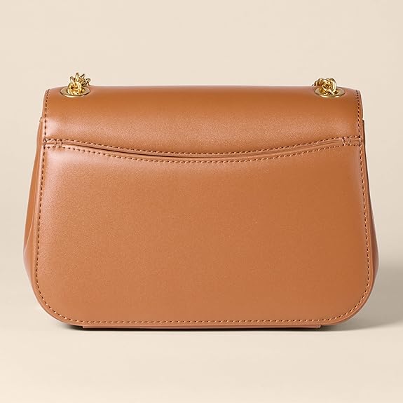 Sac à Bandoulière avec Chaîne Similicuir Brun Clair J