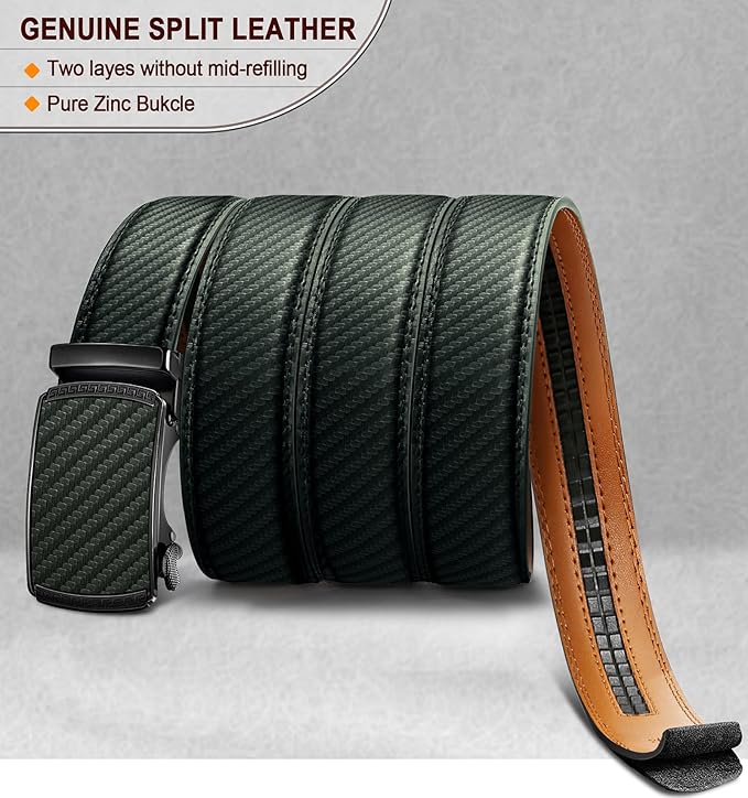 Ceinture Automatique en Cuir Vert Foncé2947 D