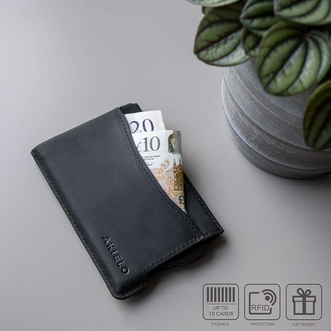 Portefeuille Homme Minimaliste Édition Cuir Noir I