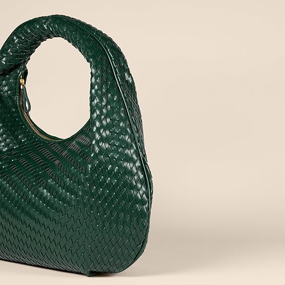 Sac à Bandoulière Tissé Vert F