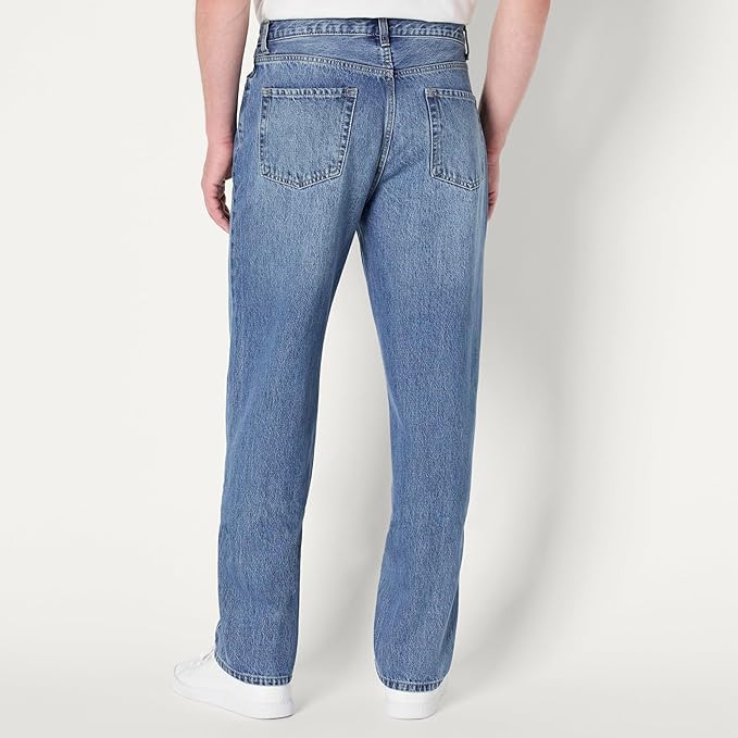 Jean Coupe Décontractée Bleu Moyen Vintage D