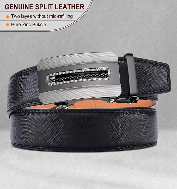 Ceinture Automatique en Cuir 011-Noir1468 D