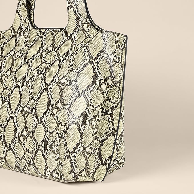 Sac Cabas Oversize Fausse Peau de Serpent Grise B