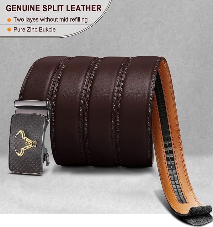 Ceinture Automatique en Cuir Brun Café1203 D