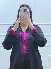 Jellaba de couleur Rose Vif