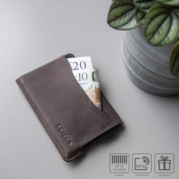 Portefeuille Homme Minimaliste Édition Cuir Moka Foncé I