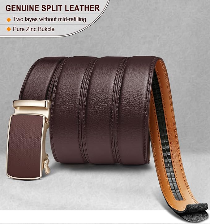 Ceinture Automatique en Cuir Marron Clair233 D