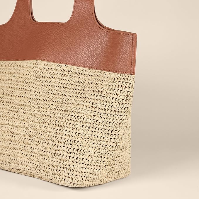 Sac Cabas Oversize Raphia Marron B