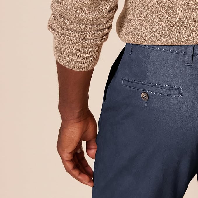 Pantalon Chino Extensible Style décontracté Bleu Marine Foncé B