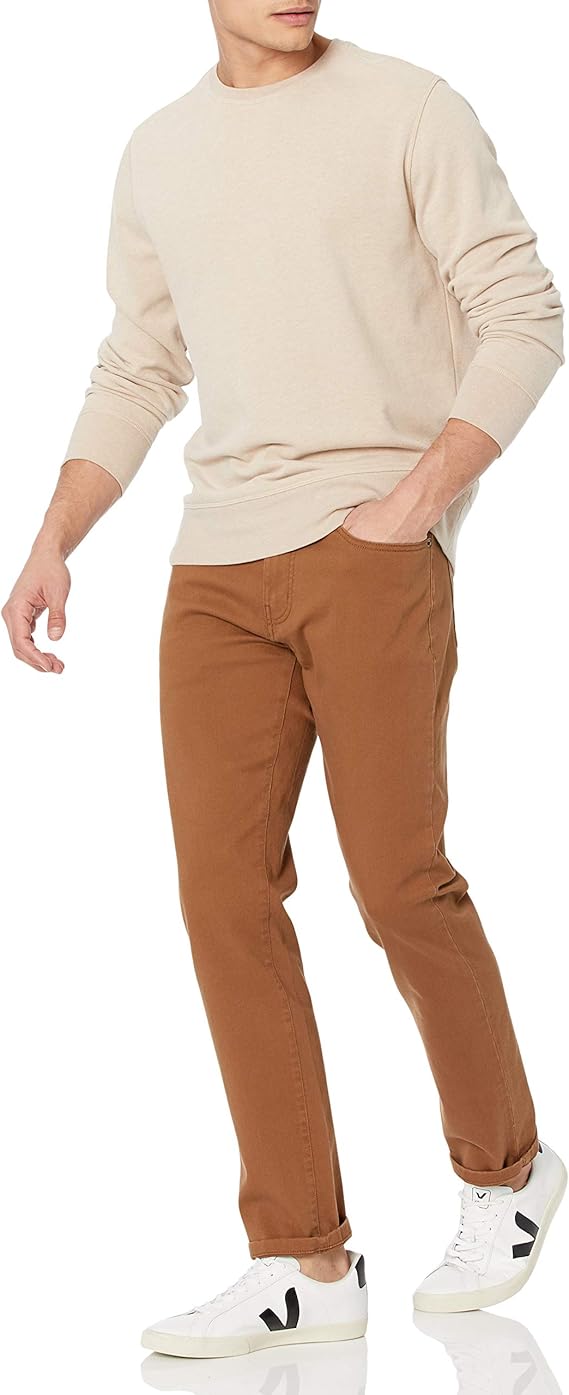 Jean Slim Homme Brun Kaki Foncé F