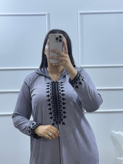 Jellaba de couleur Gris Moyen