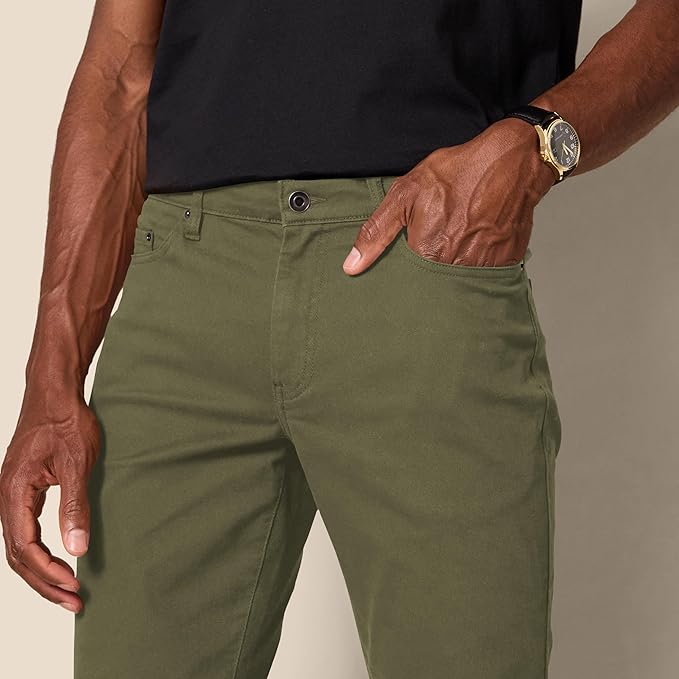 Pantalon Sergé Stretch Vert Olive G