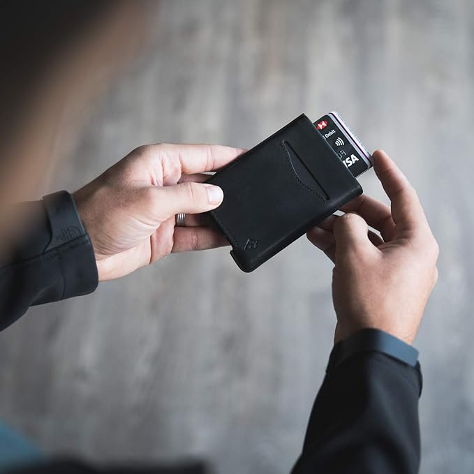 Portefeuille Homme Minimaliste Édition Cuir Noir I